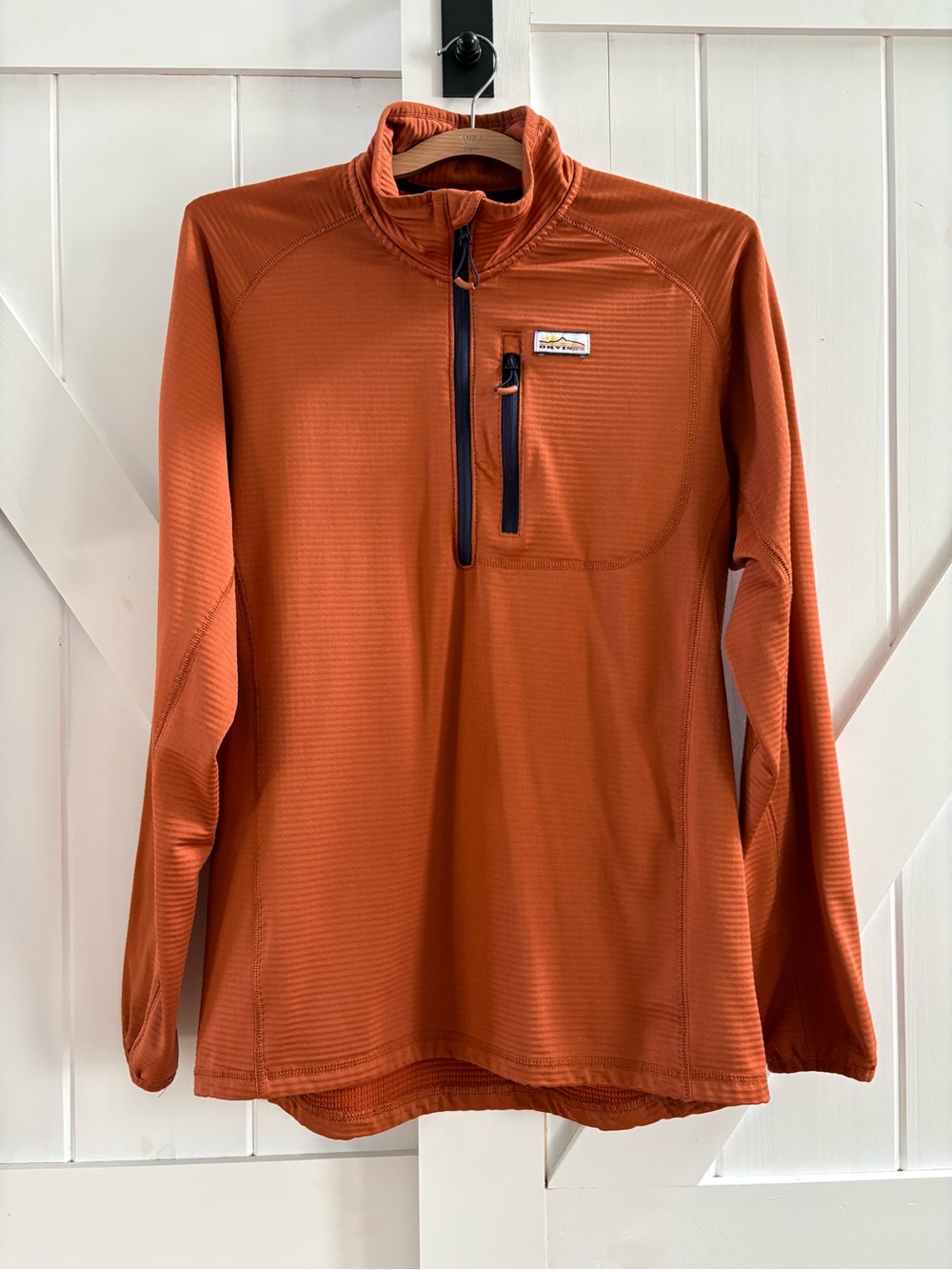 Orvis 1/4 Zip-up Micro-Grid Fleece Performance Pullover- Burnt Orange